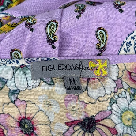 Fig and Flower Dress Womens Medium Floral Paisley Belted Tie Rayon Anthropolgie - Picture 7 of 10